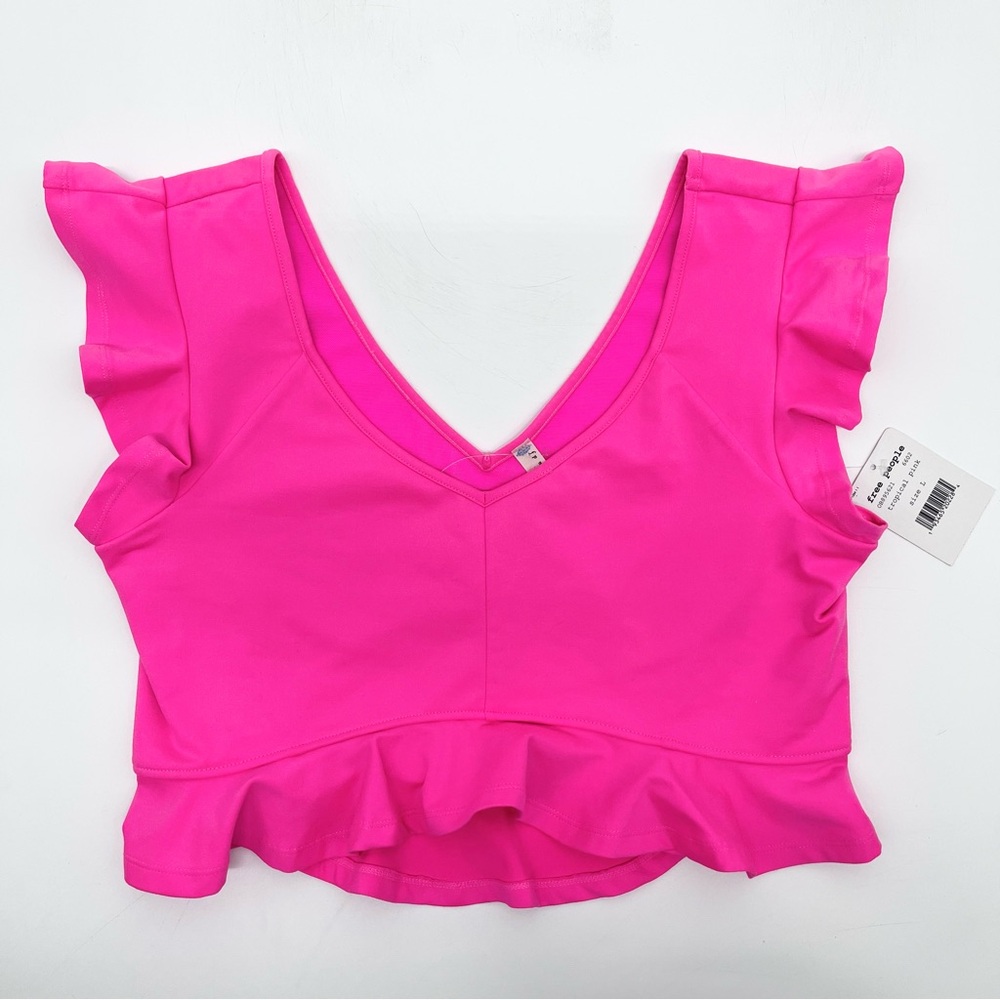 NWT Free People Movement Virgo Performance Yoga Crop Top in Tropical Pink *RARE* - Picture 2 of 10
